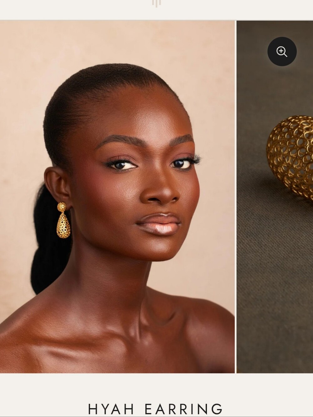 HYAH Khoi Gold Teardrop Filigree Earrings Archived SMALL